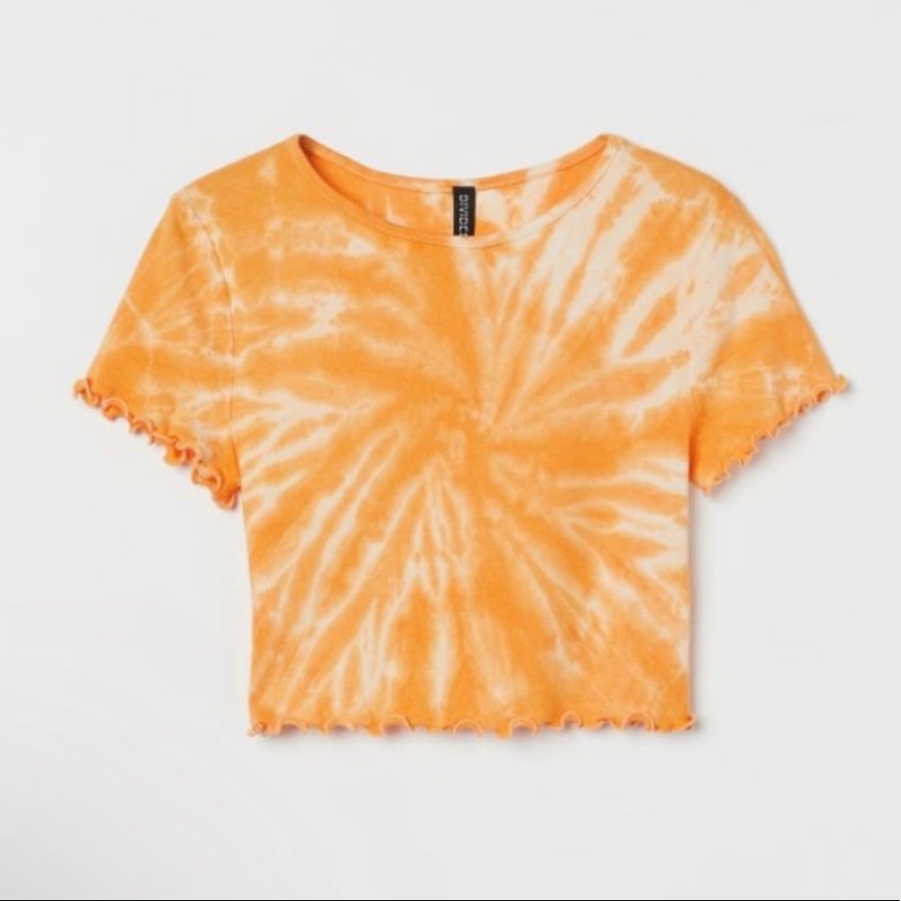 NWT H&M Orange & White Crop Top Size M